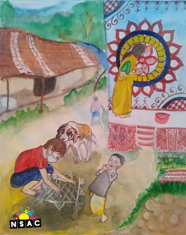 Preeti Mehar Painting in National Level Painting Competition