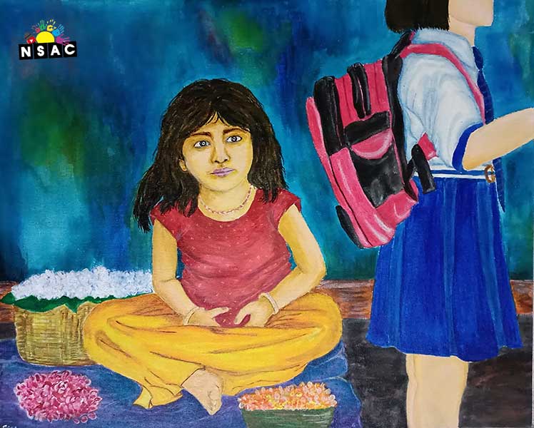 Shivani Pawar Painting in National Level Painting Competition