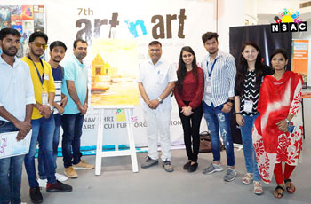 Acrylic Painting Demonstration by Artist Ravinder Kumar in Artizen Art Gallery, New Delhi, India, Organised by Nav Shri Art & Culture Organisation