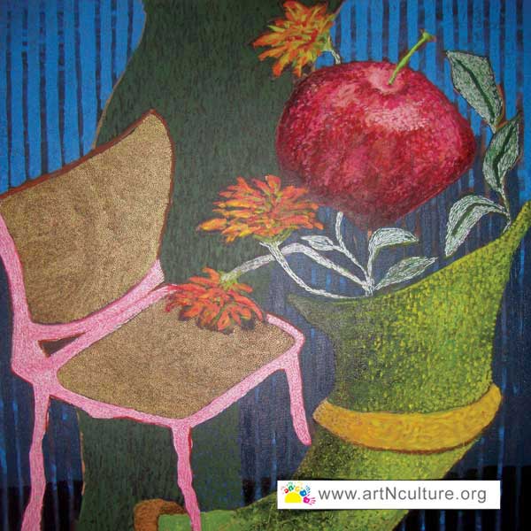 National Level Art & Craft Exhibition in Delhi, Artist Yoshita Jain Painting