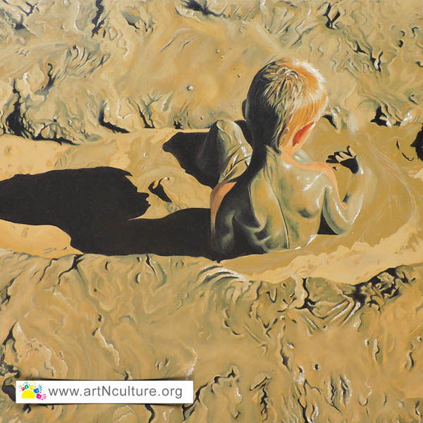 Indian Art Fair and Exhibition in Delhi, Artist Ankit Raghuwansi Painting