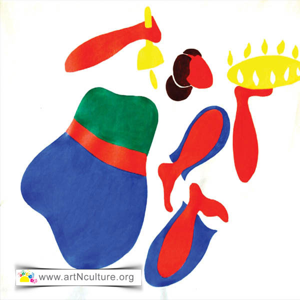 Indian Art Fair and Exhibition in Delhi, Artist Pranjit Deka Painting