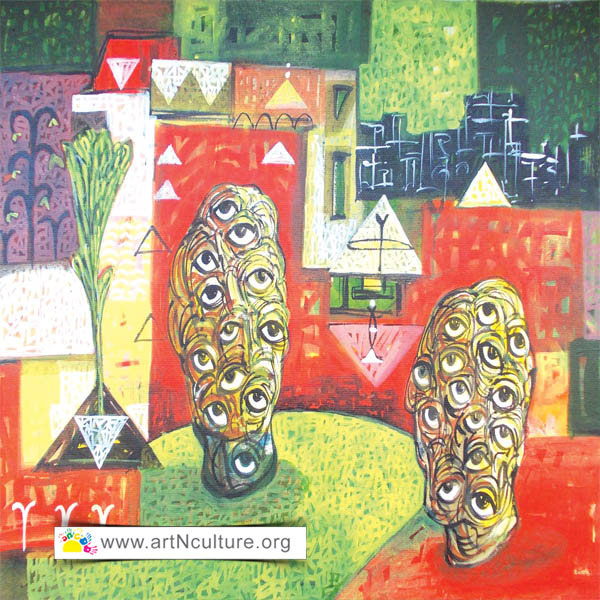Indian Art Fair and Exhibition in Delhi, Artist Susnata Chatterjee Painting