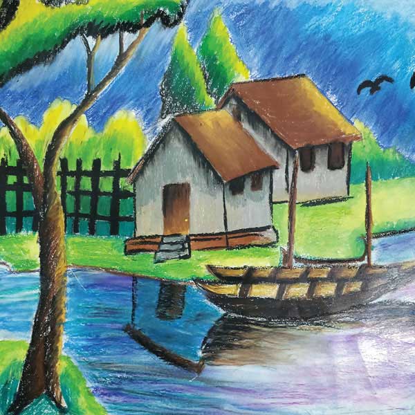 Artist Apporva Singh Painting in National Level Child Art Exhibition of Kids