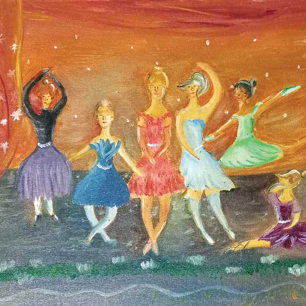 Artist Tina AS Painting in All India Art Exhibition of Kids