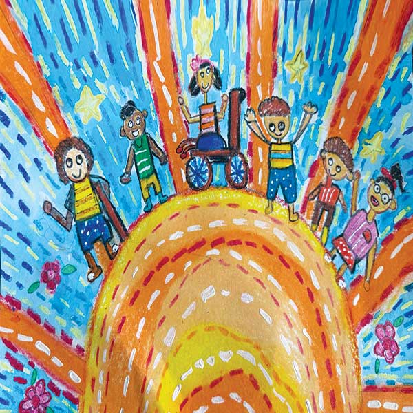 Painting by Aaryana Jaggi at the All India Child 2025, New Delhi, India, Organised by Nav Shri Art & Culture Organisation