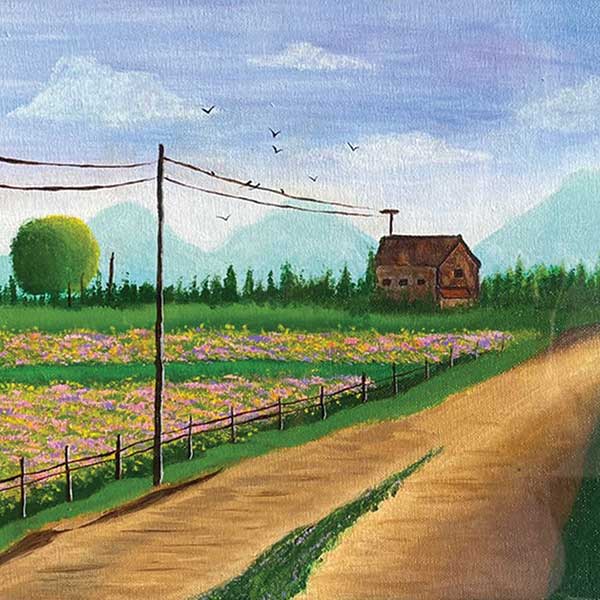 Painting by Hrishika Tyagi at the All India Child 2025, New Delhi, India, Organised by Nav Shri Art & Culture Organisation