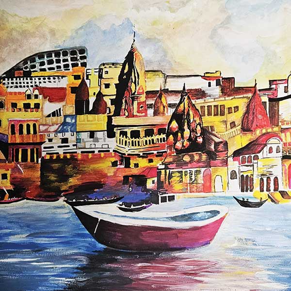 Painting by Karunyasree Ambavaram at the All India Child 2025, New Delhi, India, Organised by Nav Shri Art & Culture Organisation