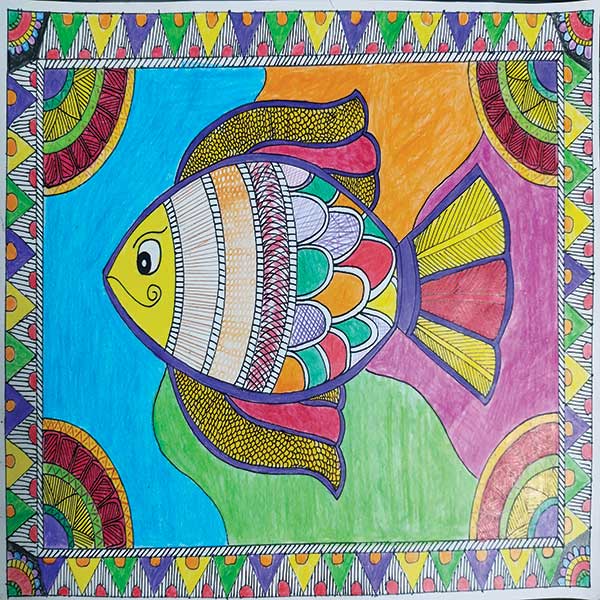 Painting by Pulkit Bajaj at the All India Child 2025, New Delhi, India, Organised by Nav Shri Art & Culture Organisation