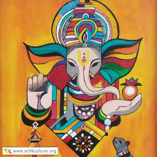 Passion Explosion Art Exhibition, All India National Level Art Exhibition of Drawing, Painting, Sketching, Digital, Photography, Sculpture, Art & Craft in Delhi, India, Artist Anjali Mishra Painting Work