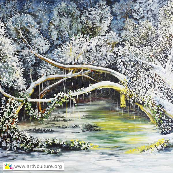 Passion Explosion Art Exhibition, All India National Level Art Exhibition of Drawing, Painting, Sketching, Digital, Photography, Sculpture, Art & Craft in Delhi, India, Artist Chandni Razia Painting Work