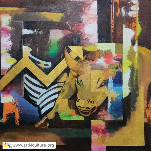 Passion Explosion Art Exhibition, All India National Level Art Exhibition of Drawing, Painting, Sketching, Digital, Photography, Sculpture, Art & Craft in Delhi, India, Artist Pradip Ramchandra Maske Painting Work