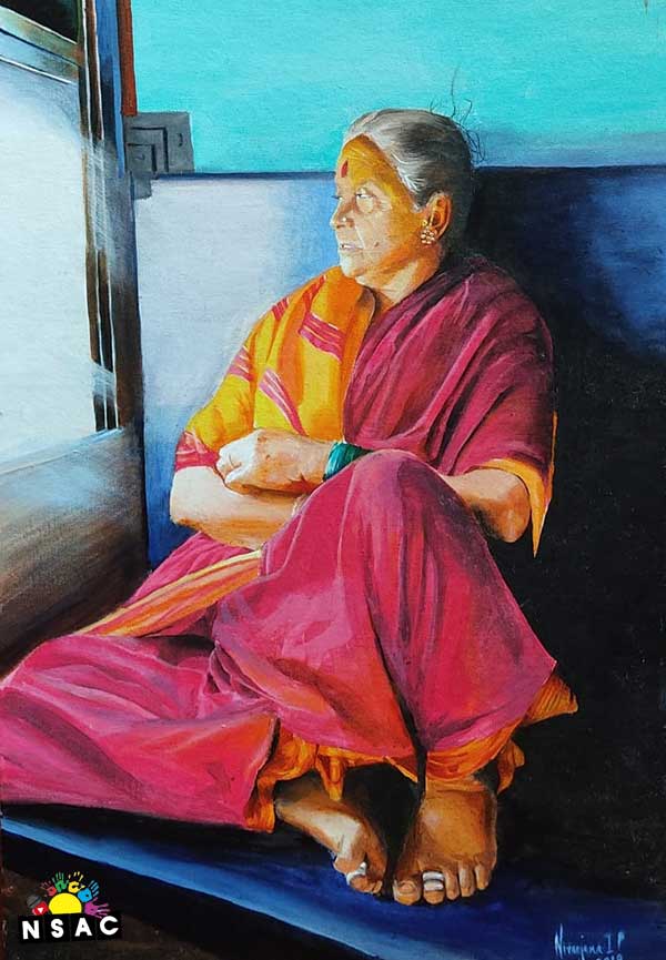 Niranjana I P Painting in the National Level Painting Competition - Kala Bolti Hai
