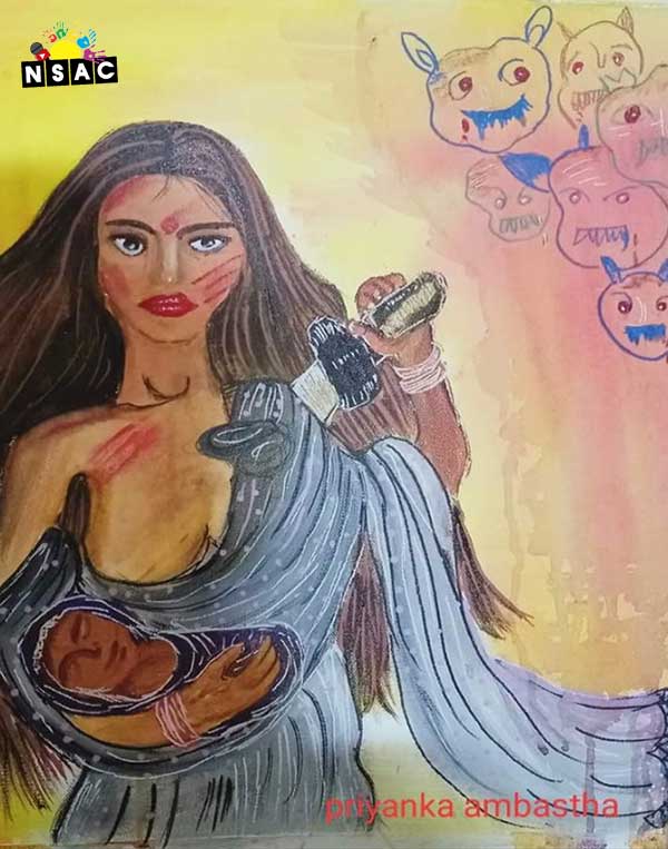 Priyanka Ambastha Painting in National Level Painting Competition
