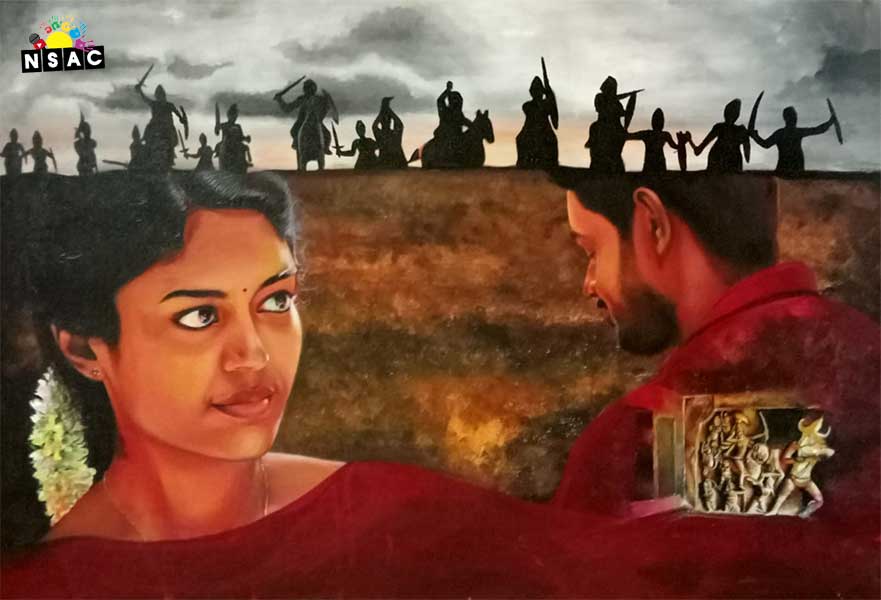 S Karthika Shanmuham Painting in National Level Painting Competition