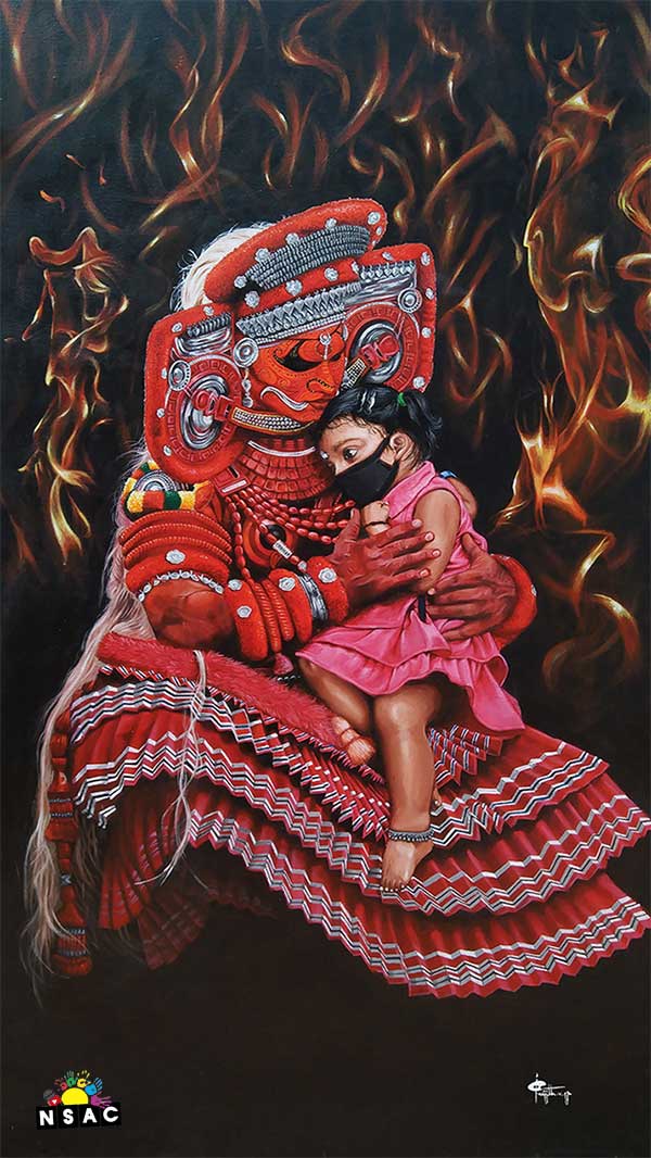 Artist Prajith VP Painting in All India National Level Painting Competition, Online Painting Competition, Indian Art Contest, Online Art Competition, Painting Competition for Artist, Artist Level Painting Competition, All India Painting Competition on National Level, Painting Competition in Delhi, All India Art Competition