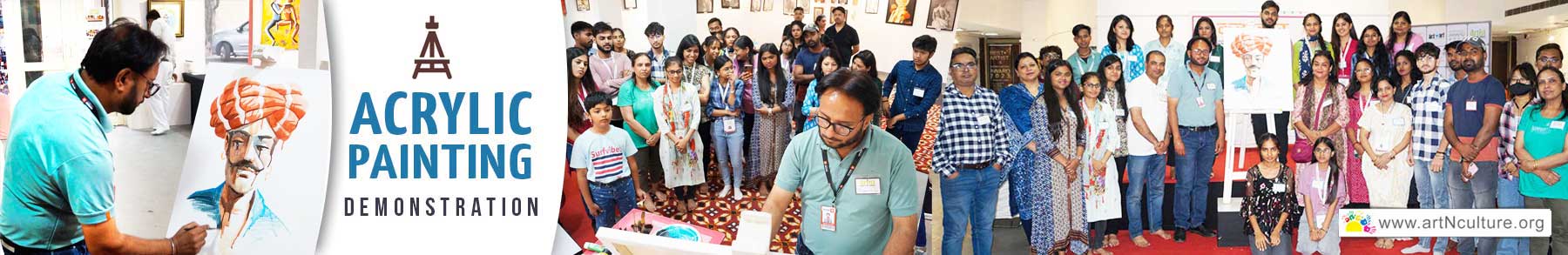Acrylic Painting Demonstration, by Artist Gurinder Pal Singh, G P Singh,  Artist Meet N Greet, Indian Artist Demonstration, National Level Art Exhibition, Free Art Classes, Free Art Workshop, how to promote artwork, Painting Exhibition in Delhi, Best Artist in India, Best Artist Award, Best Indian Artist, Artist Meet and Greet, Organised by Nav Shri Art & Culture Organisation