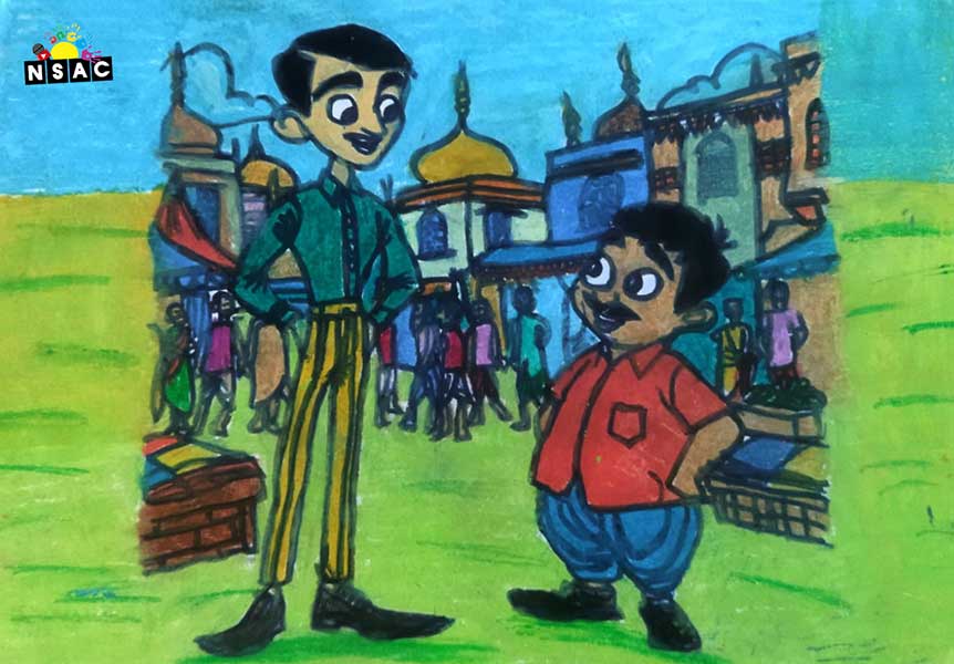 Artwork of M Shalini Priya in 20th All India Child Art Competition 2024, A Lovely Day with Motu Patlu, Harvinder Mankkar, National Level Painting Competition for Kids, Painting Competition for Children, Online Painting Competition for Kids, Kids Art Competition, Children Art Contest, Drawing Competition for Children, Painting Competition in Delhi for Kids