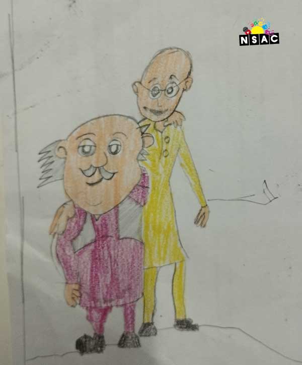 Artwork of Dharshekth Vel A in 20th All India Child Art Competition 2024, A Lovely Day with Motu Patlu, Harvinder Mankkar, National Level Painting Competition for Kids, Painting Competition for Children, Online Painting Competition for Kids, Kids Art Competition, Children Art Contest, Drawing Competition for Children, Painting Competition in Delhi for Kids