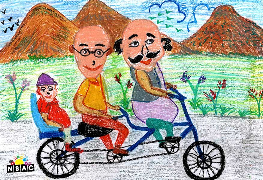 Artwork of Tapeshwar Chakraborty Dinda in 20th All India Child Art Competition 2024, A Lovely Day with Motu Patlu, Harvinder Mankkar, National Level Painting Competition for Kids, Painting Competition for Children, Online Painting Competition for Kids, Kids Art Competition, Children Art Contest, Drawing Competition for Children, Painting Competition in Delhi for Kids