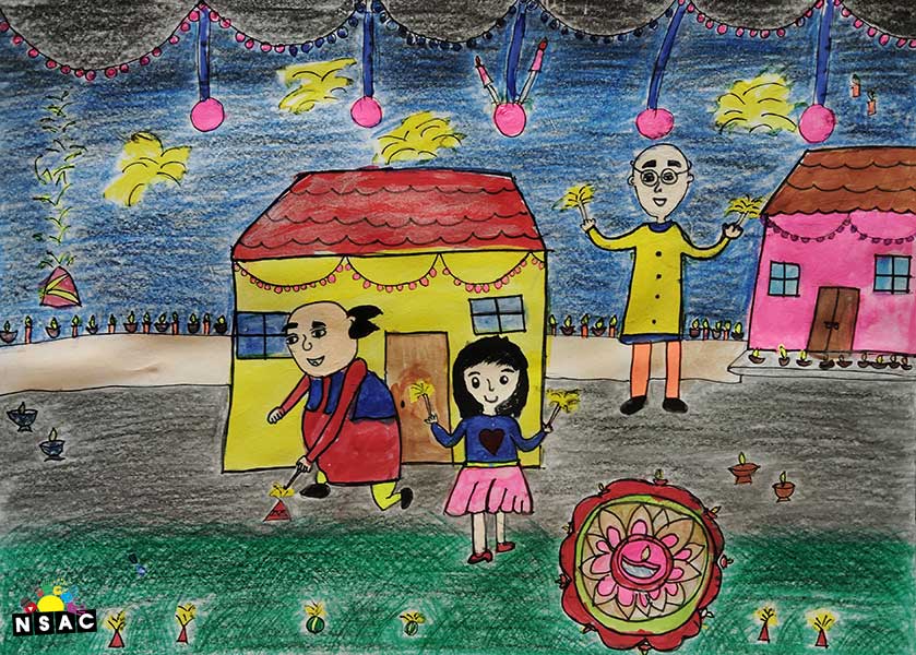 Artwork of Mayanshi in 20th All India Child Art Competition 2024, A Lovely Day with Motu Patlu, Harvinder Mankkar, National Level Painting Competition for Kids, Painting Competition for Children, Online Painting Competition for Kids, Kids Art Competition, Children Art Contest, Drawing Competition for Children, Painting Competition in Delhi for Kids