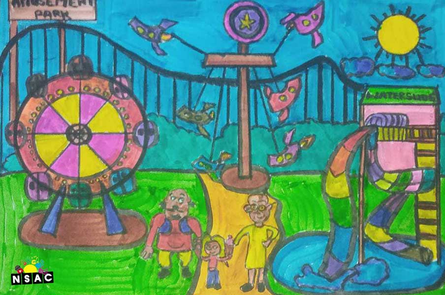 Artwork of Pranava Sree R in 20th All India Child Art Competition 2024, A Lovely Day with Motu Patlu, Harvinder Mankkar, National Level Painting Competition for Kids, Painting Competition for Children, Online Painting Competition for Kids, Kids Art Competition, Children Art Contest, Drawing Competition for Children, Painting Competition in Delhi for Kids