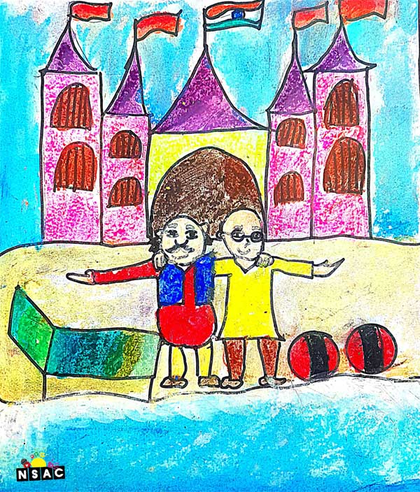 Artwork of J Niharika in 20th All India Child Art Competition 2024, A Lovely Day with Motu Patlu, Harvinder Mankkar, National Level Painting Competition for Kids, Painting Competition for Children, Online Painting Competition for Kids, Kids Art Competition, Children Art Contest, Drawing Competition for Children, Painting Competition in Delhi for Kids