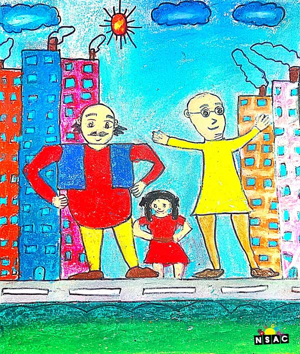 Artwork of I Varalakshmi in 20th All India Child Art Competition 2024, A Lovely Day with Motu Patlu, Harvinder Mankkar, National Level Painting Competition for Kids, Painting Competition for Children, Online Painting Competition for Kids, Kids Art Competition, Children Art Contest, Drawing Competition for Children, Painting Competition in Delhi for Kids
