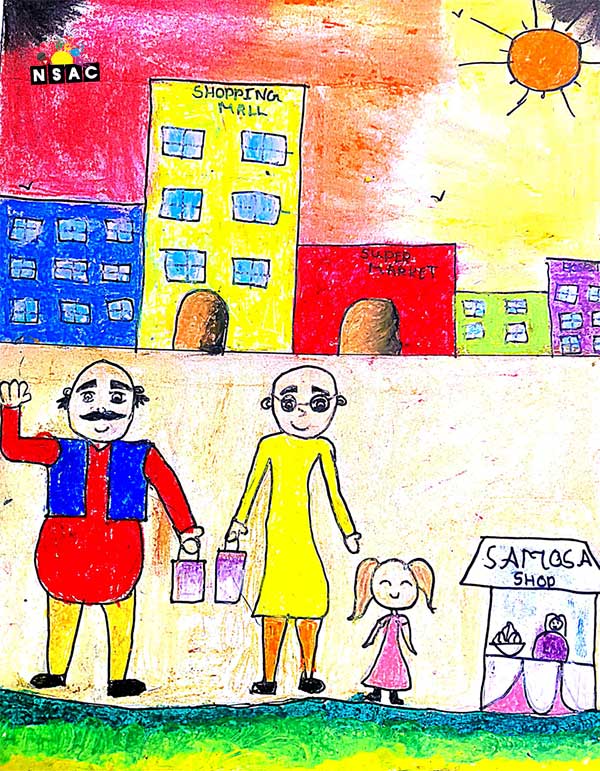 Artwork of C.Aaradhana in 20th All India Child Art Competition 2024, A Lovely Day with Motu Patlu, Harvinder Mankkar, National Level Painting Competition for Kids, Painting Competition for Children, Online Painting Competition for Kids, Kids Art Competition, Children Art Contest, Drawing Competition for Children, Painting Competition in Delhi for Kids