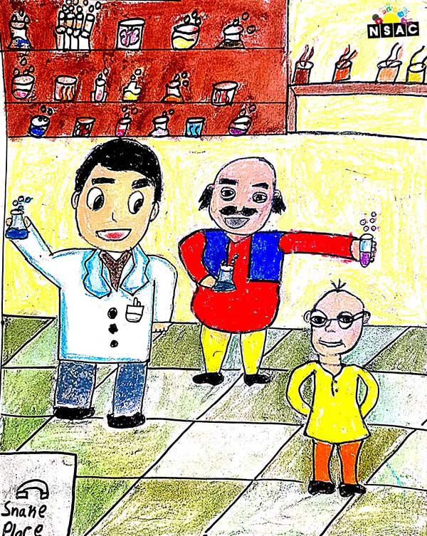 Artwork of P Dhilshanth in 20th All India Child Art Competition 2024, A Lovely Day with Motu Patlu, Harvinder Mankkar, National Level Painting Competition for Kids, Painting Competition for Children, Online Painting Competition for Kids, Kids Art Competition, Children Art Contest, Drawing Competition for Children, Painting Competition in Delhi for Kids