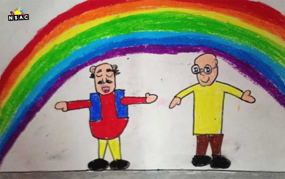Artwork of P Tharika Sri in 20th All India Child Art Competition 2024, A Lovely Day with Motu Patlu, Harvinder Mankkar, National Level Painting Competition for Kids, Painting Competition for Children, Online Painting Competition for Kids, Kids Art Competition, Children Art Contest, Drawing Competition for Children, Painting Competition in Delhi for Kids