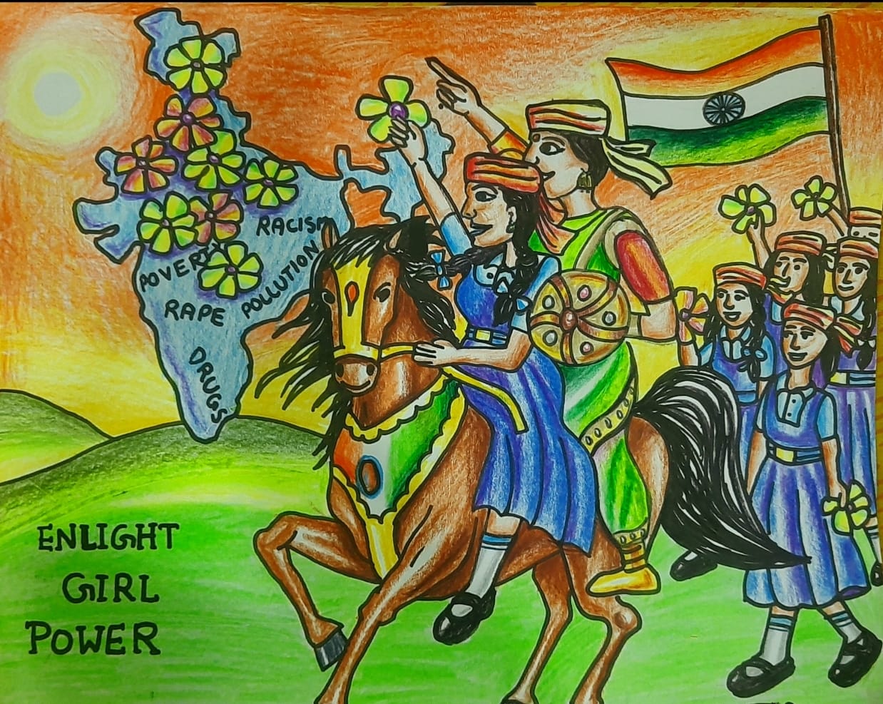 Artwork of Shambhavi S Nair in 20th All India Child Art Competition 2024, My Idol, National Level Painting Competition for Kids, Painting Competition for Children, Online Painting Competition for Kids, Kids Art Competition, Children Art Contest, Drawing Competition for Children, Painting Competition in Delhi for Kids