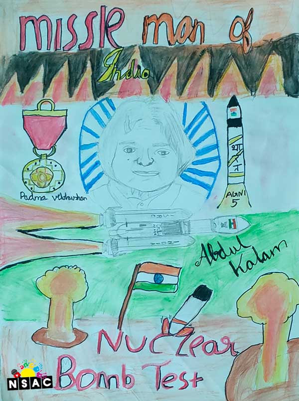 Artwork of R.Tanisha in 20th All India Child Art Competition 2024, My Idol, National Level Painting Competition for Kids, Painting Competition for Children, Online Painting Competition for Kids, Kids Art Competition, Children Art Contest, Drawing Competition for Children, Painting Competition in Delhi for Kids