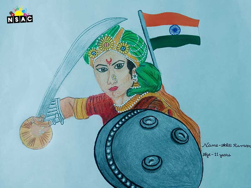 Artwork of Aditi Kumari in 20th All India Child Art Competition 2024, My Idol, National Level Painting Competition for Kids, Painting Competition for Children, Online Painting Competition for Kids, Kids Art Competition, Children Art Contest, Drawing Competition for Children, Painting Competition in Delhi for Kids
