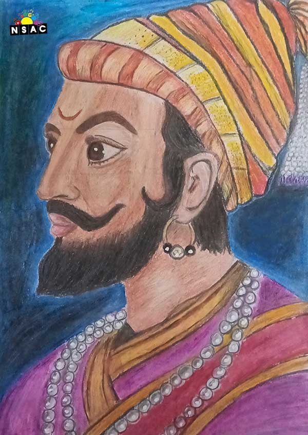 Artwork of Bhosale Akshara Shankar in 20th All India Child Art Competition 2024, My Idol, National Level Painting Competition for Kids, Painting Competition for Children, Online Painting Competition for Kids, Kids Art Competition, Children Art Contest, Drawing Competition for Children, Painting Competition in Delhi for Kids