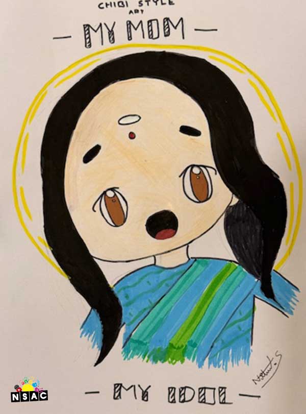 Artwork of Nitin Satheskumar in 20th All India Child Art Competition 2024, My Idol, National Level Painting Competition for Kids, Painting Competition for Children, Online Painting Competition for Kids, Kids Art Competition, Children Art Contest, Drawing Competition for Children, Painting Competition in Delhi for Kids
