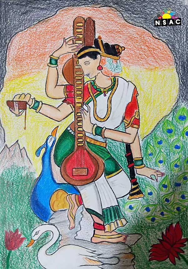 Artwork of Arradhya Sachin Lande in 20th All India Child Art Competition 2024, My Idol, National Level Painting Competition for Kids, Painting Competition for Children, Online Painting Competition for Kids, Kids Art Competition, Children Art Contest, Drawing Competition for Children, Painting Competition in Delhi for Kids