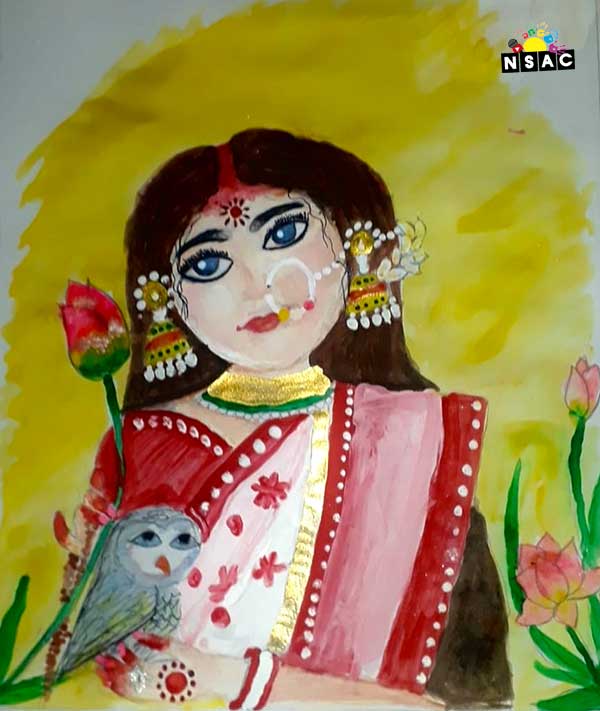 Artwork of Aadhya Sinha in 20th All India Child Art Competition 2024, My Idol, National Level Painting Competition for Kids, Painting Competition for Children, Online Painting Competition for Kids, Kids Art Competition, Children Art Contest, Drawing Competition for Children, Painting Competition in Delhi for Kids