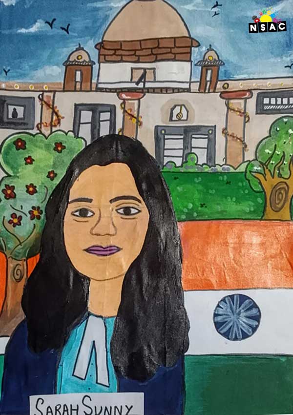 Artwork of Shreya Khemka in 20th All India Child Art Competition 2024, My Idol, National Level Painting Competition for Kids, Painting Competition for Children, Online Painting Competition for Kids, Kids Art Competition, Children Art Contest, Drawing Competition for Children, Painting Competition in Delhi for Kids