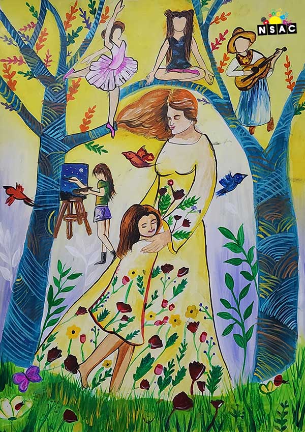 Artwork of Kavya Mittal in 20th All India Child Art Competition 2024, My Idol, National Level Painting Competition for Kids, Painting Competition for Children, Online Painting Competition for Kids, Kids Art Competition, Children Art Contest, Drawing Competition for Children, Painting Competition in Delhi for Kids