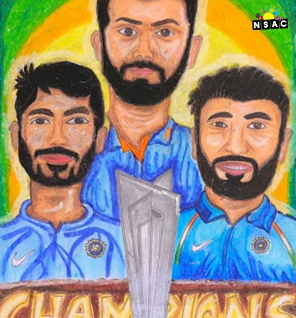 Artwork of Siddhi Sangharsh Mohod  in 20th All India Child Art Competition 2024, My Idol, National Level Painting Competition for Kids, Painting Competition for Children, Online Painting Competition for Kids, Kids Art Competition, Children Art Contest, Drawing Competition for Children, Painting Competition in Delhi for Kids