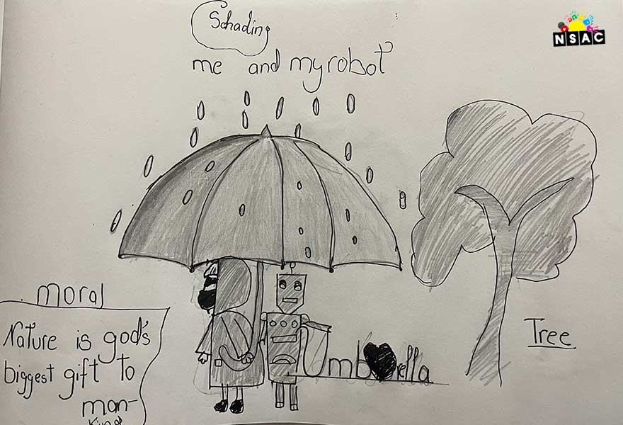 Artwork of Fatima Kozgar in 21st All India Child Art Competition 2025, Me and My Robot Art Competition for Kids, National Level Painting Competition for Kids, Painting Competition for Children, Online Painting Competition for Kids, Kids Art Competition, Children Art Contest, Drawing Competition for Children, Painting Competition in Delhi for Kids, Nav Shri Art & Culture Organisation, Himanshu Art Institute, Painting Competition Near Me, Painting Competition for Students, Painting Competition for School, Drawing Competition for School Students, Indian Art Contest, Art Competition, Painting Competition for School Students