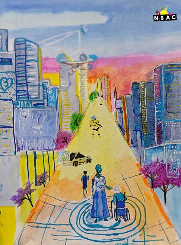 Artwork of Tanishka Mohnish Shah in 21st All India Child Art Competition 2025, Me and My Robot Art Competition for Kids, National Level Painting Competition for Kids, Painting Competition for Children, Online Painting Competition for Kids, Kids Art Competition, Children Art Contest, Drawing Competition for Children, Painting Competition in Delhi for Kids, Nav Shri Art & Culture Organisation, Himanshu Art Institute, Painting Competition Near Me, Painting Competition for Students, Painting Competition for School, Drawing Competition for School Students, Indian Art Contest, Art Competition, Painting Competition for School Students