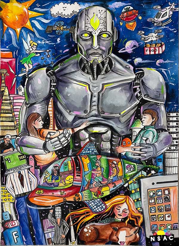 Artwork of Anisha Roy in 21st All India Child Art Competition 2025, The Future of Earth - Online Competition, National Level Painting Competition for Kids, Painting Competition for Children, Online Painting Competition for Kids, Kids Art Competition, Children Art Contest, Drawing Competition for Children, Painting Competition in Delhi for Kids, Nav Shri Art & Culture Organisation, Himanshu Art Institute, Painting Competition Near Me, Painting Competition for Students, Painting Competition for School, Drawing Competition for School Students, Indian Art Contest, Art Competition, Painting Competition for School Students