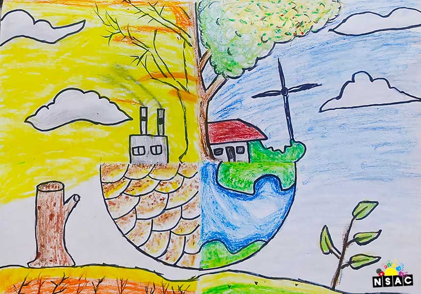 Artwork of SP Prajana Priya in 21st All India Child Art Competition 2025, The Future of Earth - Online Competition, National Level Painting Competition for Kids, Painting Competition for Children, Online Painting Competition for Kids, Kids Art Competition, Children Art Contest, Drawing Competition for Children, Painting Competition in Delhi for Kids, Nav Shri Art & Culture Organisation, Himanshu Art Institute, Painting Competition Near Me, Painting Competition for Students, Painting Competition for School, Drawing Competition for School Students, Indian Art Contest, Art Competition, Painting Competition for School Students