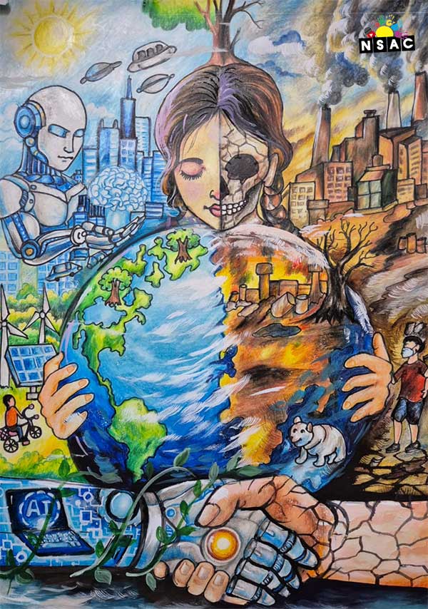 Artwork of Suhina Naskar in 21st All India Child Art Competition 2025, The Future of Earth - Online Competition, National Level Painting Competition for Kids, Painting Competition for Children, Online Painting Competition for Kids, Kids Art Competition, Children Art Contest, Drawing Competition for Children, Painting Competition in Delhi for Kids, Nav Shri Art & Culture Organisation, Himanshu Art Institute, Painting Competition Near Me, Painting Competition for Students, Painting Competition for School, Drawing Competition for School Students, Indian Art Contest, Art Competition, Painting Competition for School Students
