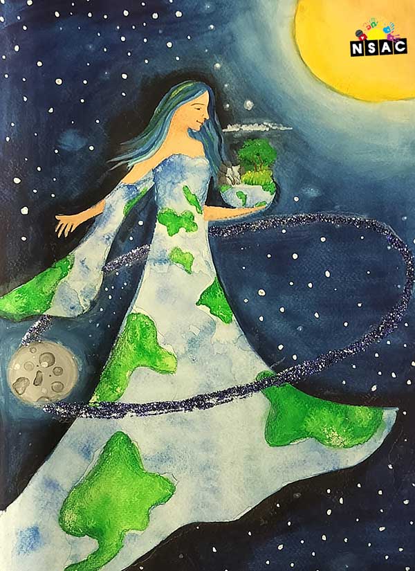 Artwork of Pranchi Manish Jain in 21st All India Child Art Competition 2025, The Future of Earth - Online Competition, National Level Painting Competition for Kids, Painting Competition for Children, Online Painting Competition for Kids, Kids Art Competition, Children Art Contest, Drawing Competition for Children, Painting Competition in Delhi for Kids, Nav Shri Art & Culture Organisation, Himanshu Art Institute, Painting Competition Near Me, Painting Competition for Students, Painting Competition for School, Drawing Competition for School Students, Indian Art Contest, Art Competition, Painting Competition for School Students