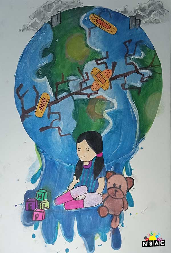 Artwork of Aryana Singh in 21st All India Child Art Competition 2025, The Future of Earth - Online Competition, National Level Painting Competition for Kids, Painting Competition for Children, Online Painting Competition for Kids, Kids Art Competition, Children Art Contest, Drawing Competition for Children, Painting Competition in Delhi for Kids, Nav Shri Art & Culture Organisation, Himanshu Art Institute, Painting Competition Near Me, Painting Competition for Students, Painting Competition for School, Drawing Competition for School Students, Indian Art Contest, Art Competition, Painting Competition for School Students