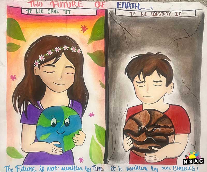 Artwork of Sanvi Wadhwani in 21st All India Child Art Competition 2025, The Future of Earth - Online Competition, National Level Painting Competition for Kids, Painting Competition for Children, Online Painting Competition for Kids, Kids Art Competition, Children Art Contest, Drawing Competition for Children, Painting Competition in Delhi for Kids, Nav Shri Art & Culture Organisation, Himanshu Art Institute, Painting Competition Near Me, Painting Competition for Students, Painting Competition for School, Drawing Competition for School Students, Indian Art Contest, Art Competition, Painting Competition for School Students