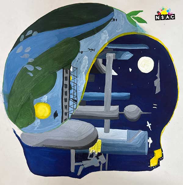 Artwork of Aaradhya Kulkarni in 21st All India Child Art Competition 2025, The Future of Earth - Online Competition, National Level Painting Competition for Kids, Painting Competition for Children, Online Painting Competition for Kids, Kids Art Competition, Children Art Contest, Drawing Competition for Children, Painting Competition in Delhi for Kids, Nav Shri Art & Culture Organisation, Himanshu Art Institute, Painting Competition Near Me, Painting Competition for Students, Painting Competition for School, Drawing Competition for School Students, Indian Art Contest, Art Competition, Painting Competition for School Students